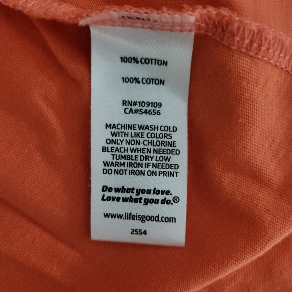 LIFE IS GOOD Freedom Bicycle Graphic Long Sleeve Tee orange xs - Picture 7 of 11